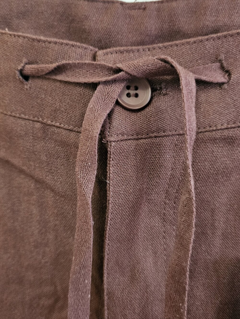 New Willit Burgundy Red Straight Fit Cotton Linen Blend Twill Chino Trousers - Picture 9 of 13